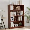 Farini 4 Tiers Bookcase, Wooden Bookcase with Adjustable Shelves for Home, Office