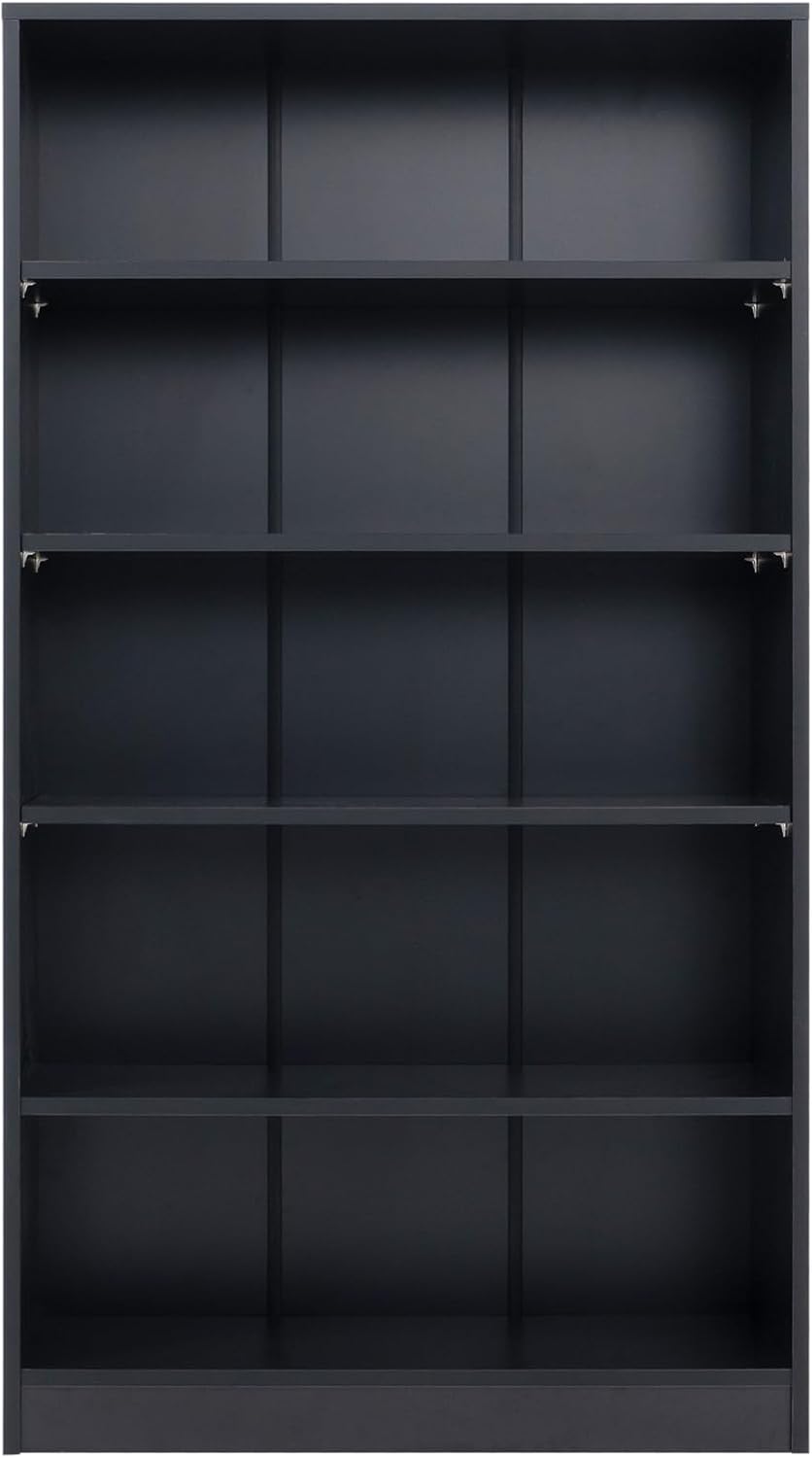 Farini 5 Shelf Bookcase 60 inch Tall Wood Bookshelf for Bedroom