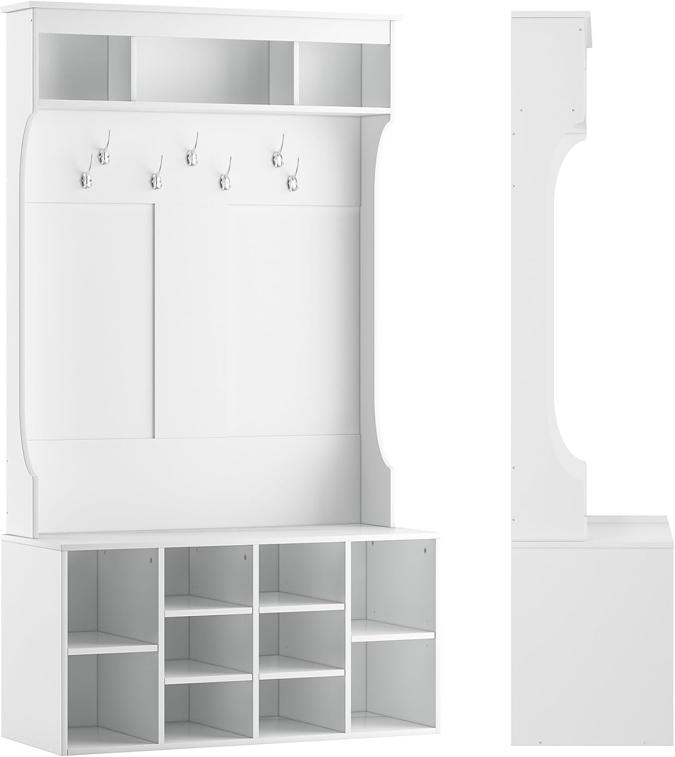 Farini 70.9 Inches Hall Tree with Bench and Shoe Storage for Mud Room,Freestanding Entryway Bench with 7 Coat Racks and Seating,Adjustable Mudroom Bench with Shoe Storage