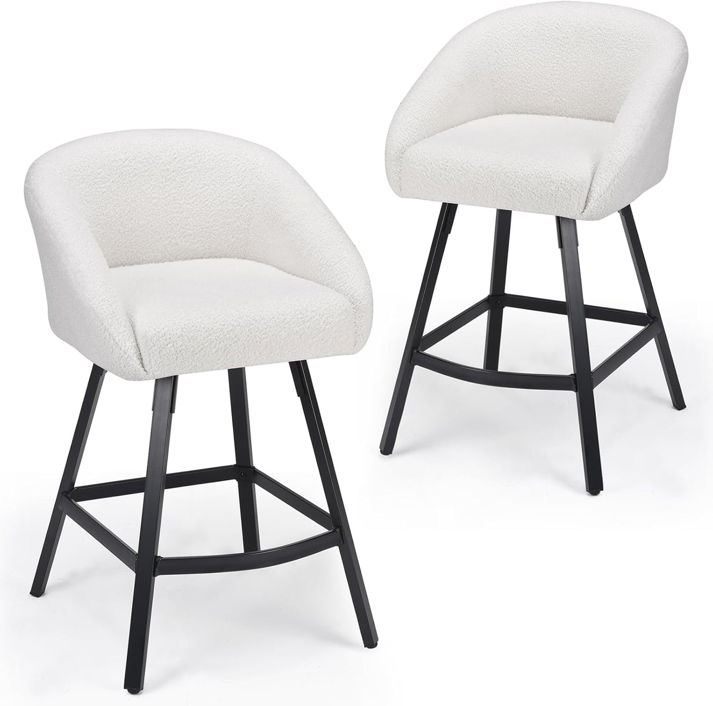 Farini Bar Stools Set of 2 or 4,Upholstered Bar Stool with Back, 27 inch Height Counter Height Barstools for Home Kitchen Island