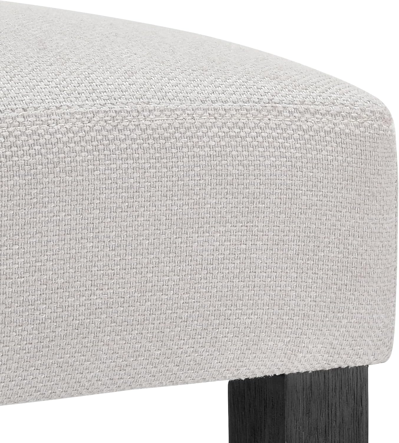 Upholstered Armless Dining Table Chairs Set with Hardwood Frame Curved Backrest for Kitchen Room