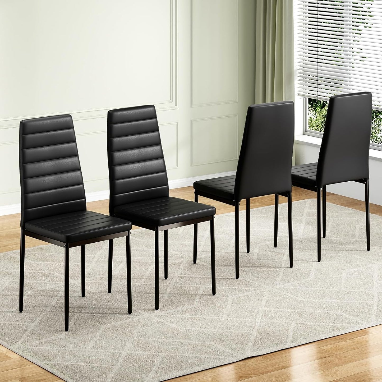 Farini Dining Chairs Set of 2 or 4 for Kitchen Room,PU Leather Kitchen Side Chairs with Metal Frame