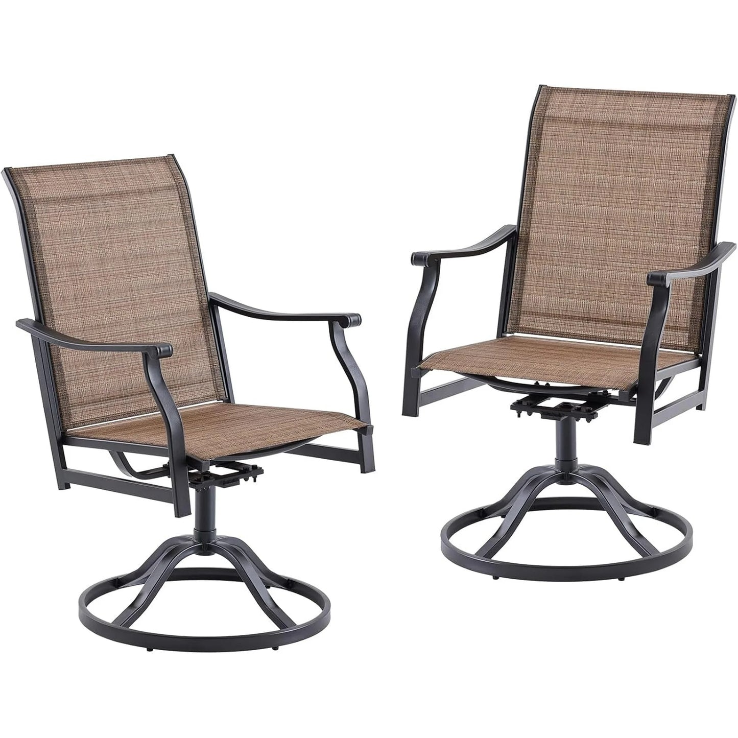 Farini Outdoor Dining Chairs Set, 360°Swivel Patio Dining Chair with Textilene Fabric, Outdoor Metal Armchair All Weather Resistant, Ergonomic Comfort, Perfect for Patio, Backyard, Balcony