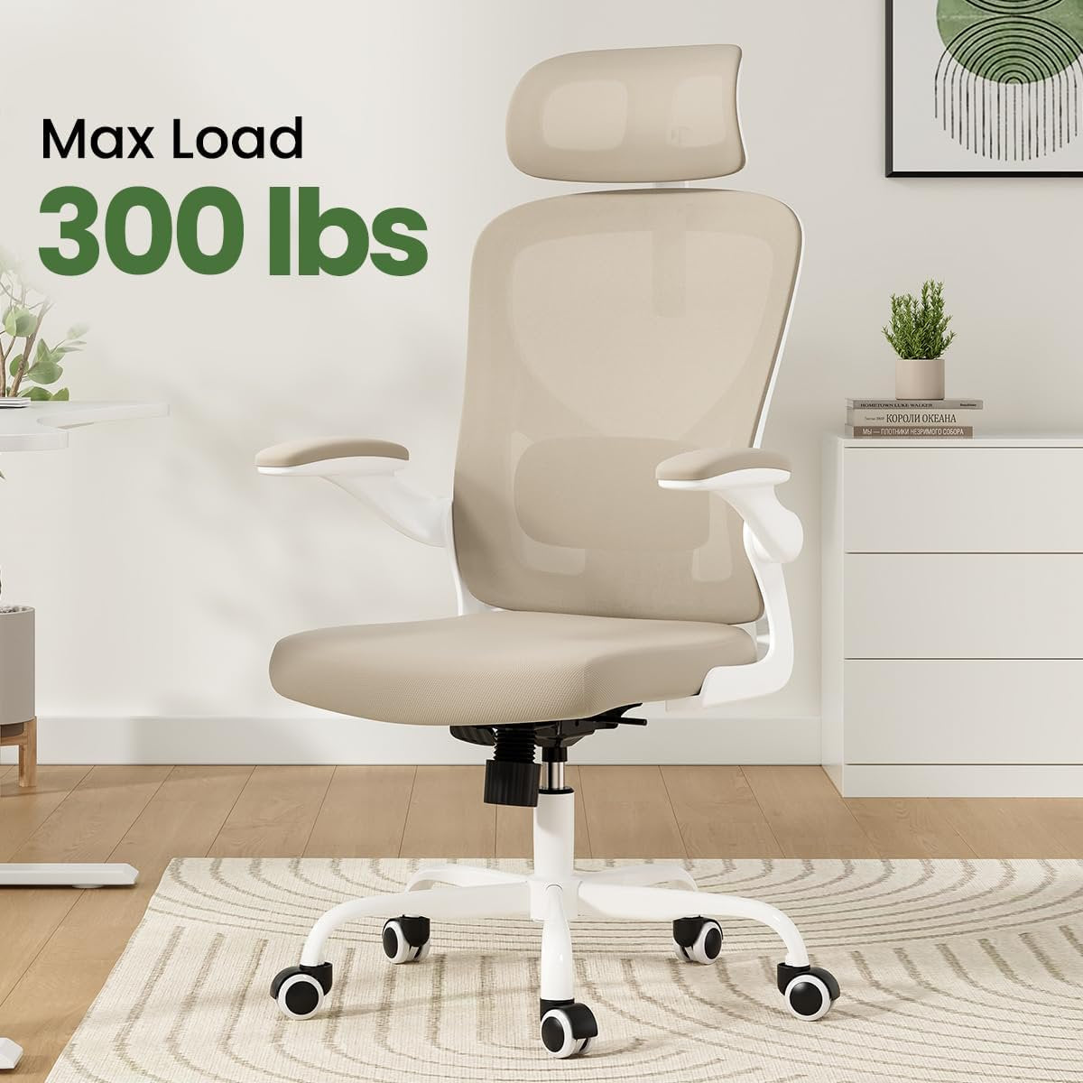 Farini Ergonomic Office Chair,Home Office Desk Chair with Adjustable Lumbar Support and Armrests,Comfy Computer Desk Chair with Headrest,for Home and Office