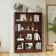 Farini 4 Tiers Bookcase, Wooden Bookcase with Adjustable Shelves for Home, Office