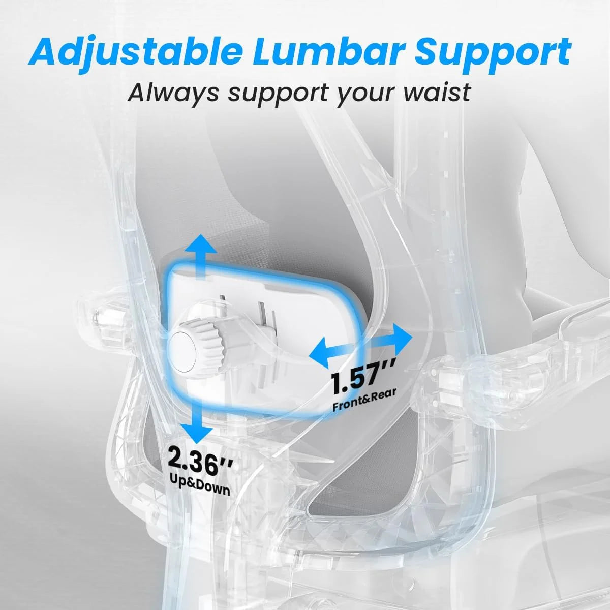 Farini Ergonomic Office Chair with Footrest, Mesh Office Desk Chair with Headrest, High Back Computer Chair with Adjustable Lumbar Support for Home Office Study Room Bedroom