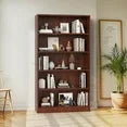 Farini 5 Tiers Bookcase, Wooden Bookcase with Adjustable Shelves for Home, Office