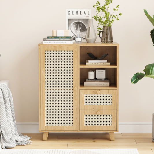 Farini Sideboard Buffet Cabinet, Accent Cabinet with Drawers and Adjustable Shelf for Kitchen, Living Room, Entryway, Nature