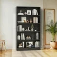 Farini 5 Tiers Bookcase, Wooden Bookcase with Adjustable Shelves for Home, Office