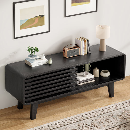 Farini TV Stand for TV up to 59", Entertainment Center with Storage and Sliding Door
