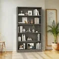 Farini 5 Tiers Bookcase, Wooden Bookcase with Adjustable Shelves for Home, Office