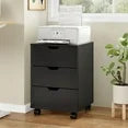 Farini 3-Drawer File Cabinet for Home Office, Mobile Wooden File Cabinet, for Under Desk Storage