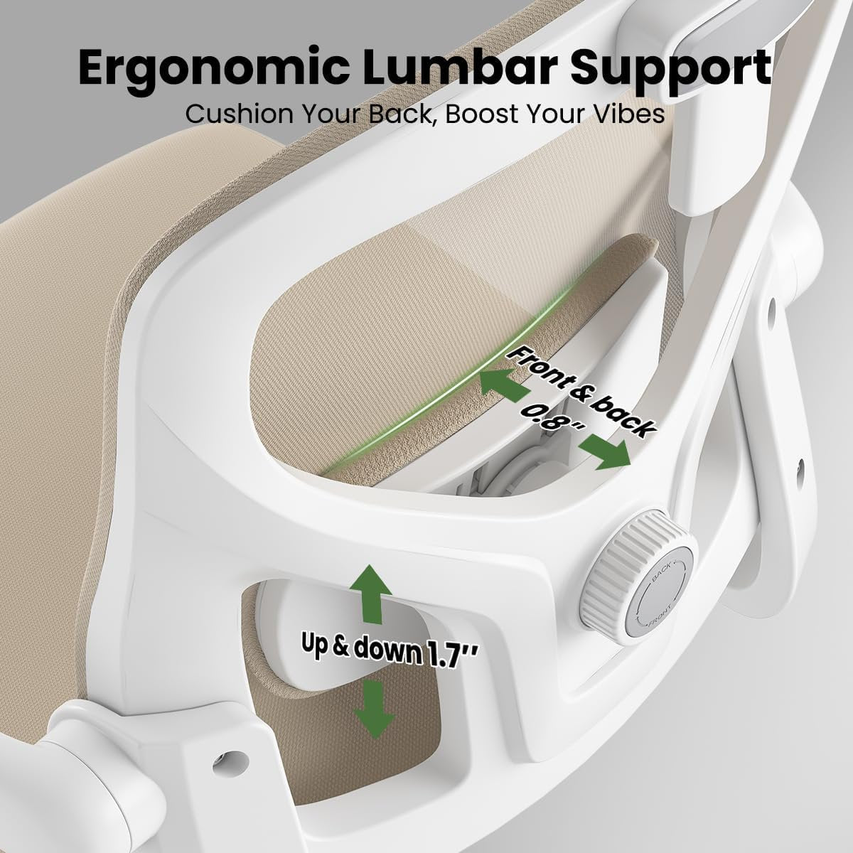 Farini Ergonomic Office Chair,Home Office Desk Chair with Adjustable Lumbar Support and Armrests,Comfy Computer Desk Chair with Headrest,for Home and Office