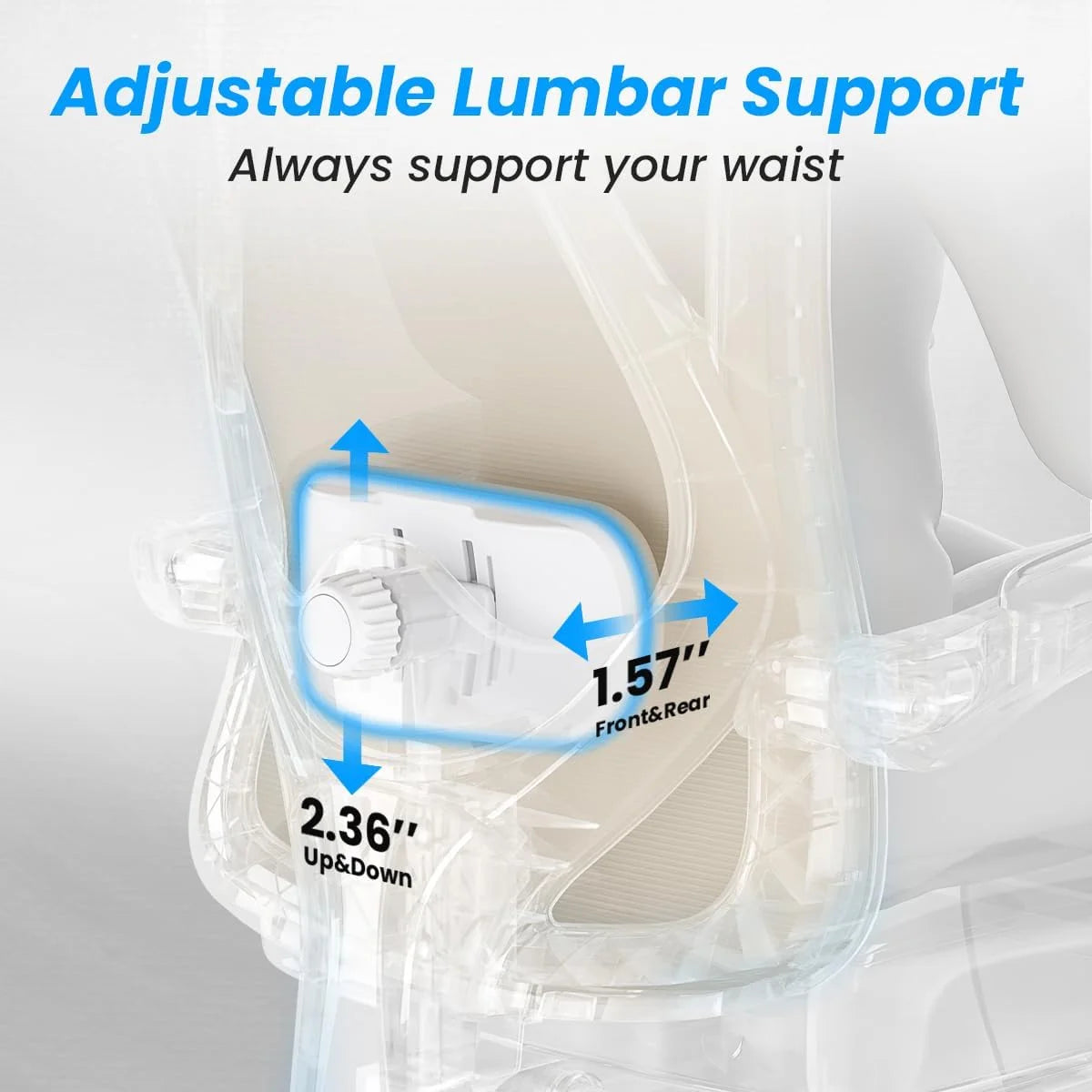 Farini Ergonomic Office Chair with Footrest, Mesh Office Desk Chair with Headrest, High Back Computer Chair with Adjustable Lumbar Support for Home Office Study Room Bedroom