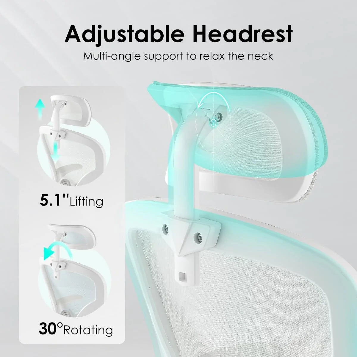 Farini Ergonomic Office Chair, Home Office Desk Chair with Headrest, High Back Computer Chair with Armrests and Adjustable Lumbar Support.for Home Office Study Room Bedroom