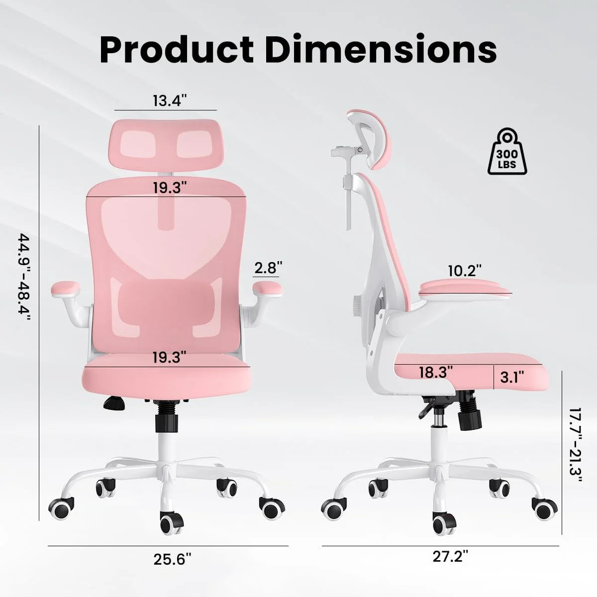 Farini Ergonomic Office Chair,Home Office Desk Chair with Adjustable Lumbar Support and Armrests,Comfy Computer Desk Chair with Headrest,for Home and Office