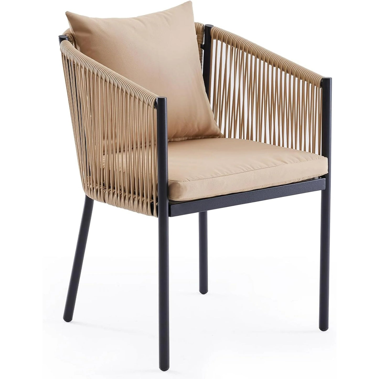 Farini Outdoor Furniture Set for 2, Outdoor Dining Set Patio Chairs 2 Piece, Rattan Wicker Patio Furniture Chairs with Cushions for Garden, Deck, Backyard, Poolside