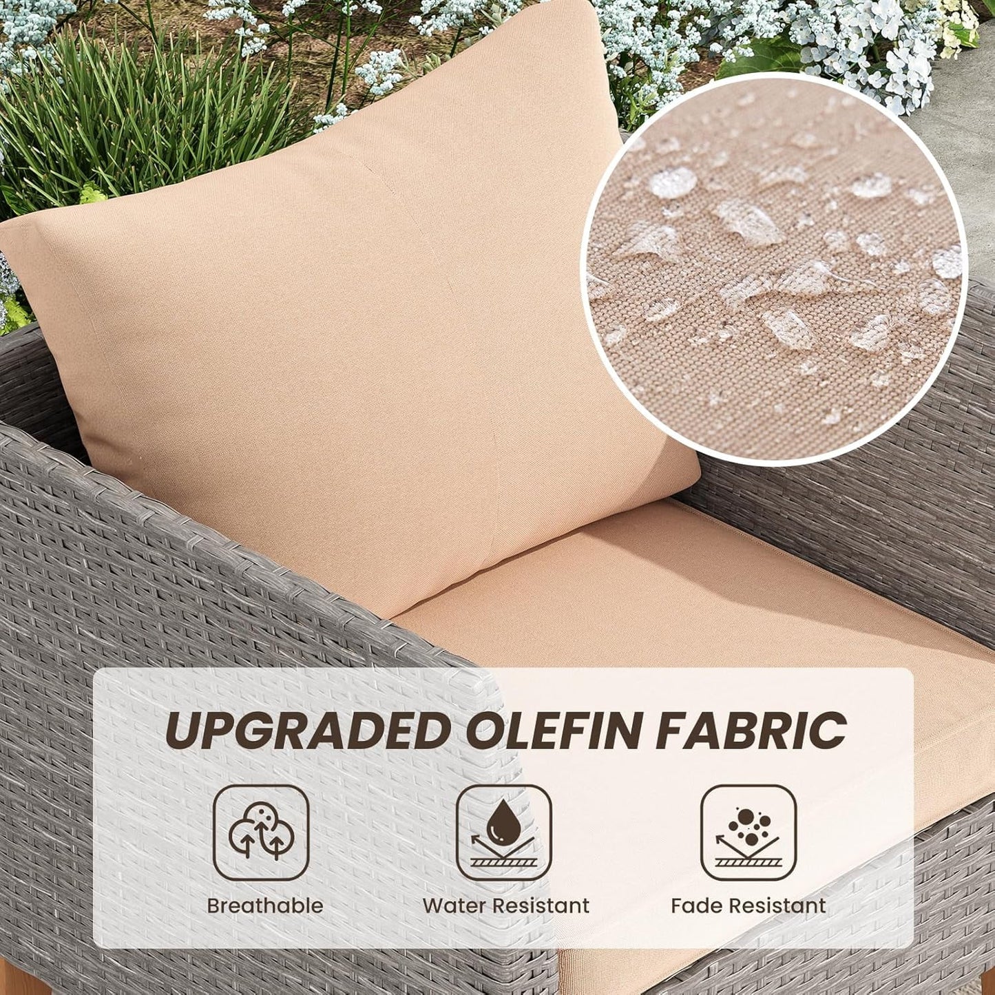 Farini Outdoor Wicker conversation sets, (4,7,9 Pieces) Patio Furniture Sofa Set with Coffee Table, All Weather for Garden, Backyard, Balcony