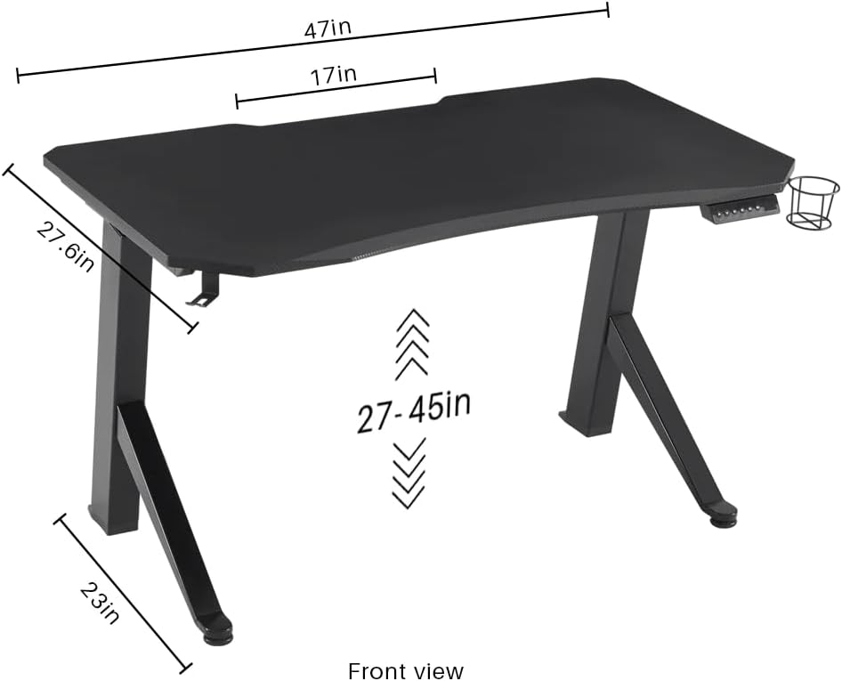 Farini Electric Standing Desk with Memory Preset 48 x 24 Inches Sit Stand up Desk Adjustable Height Desk Home Office Computer Workstation