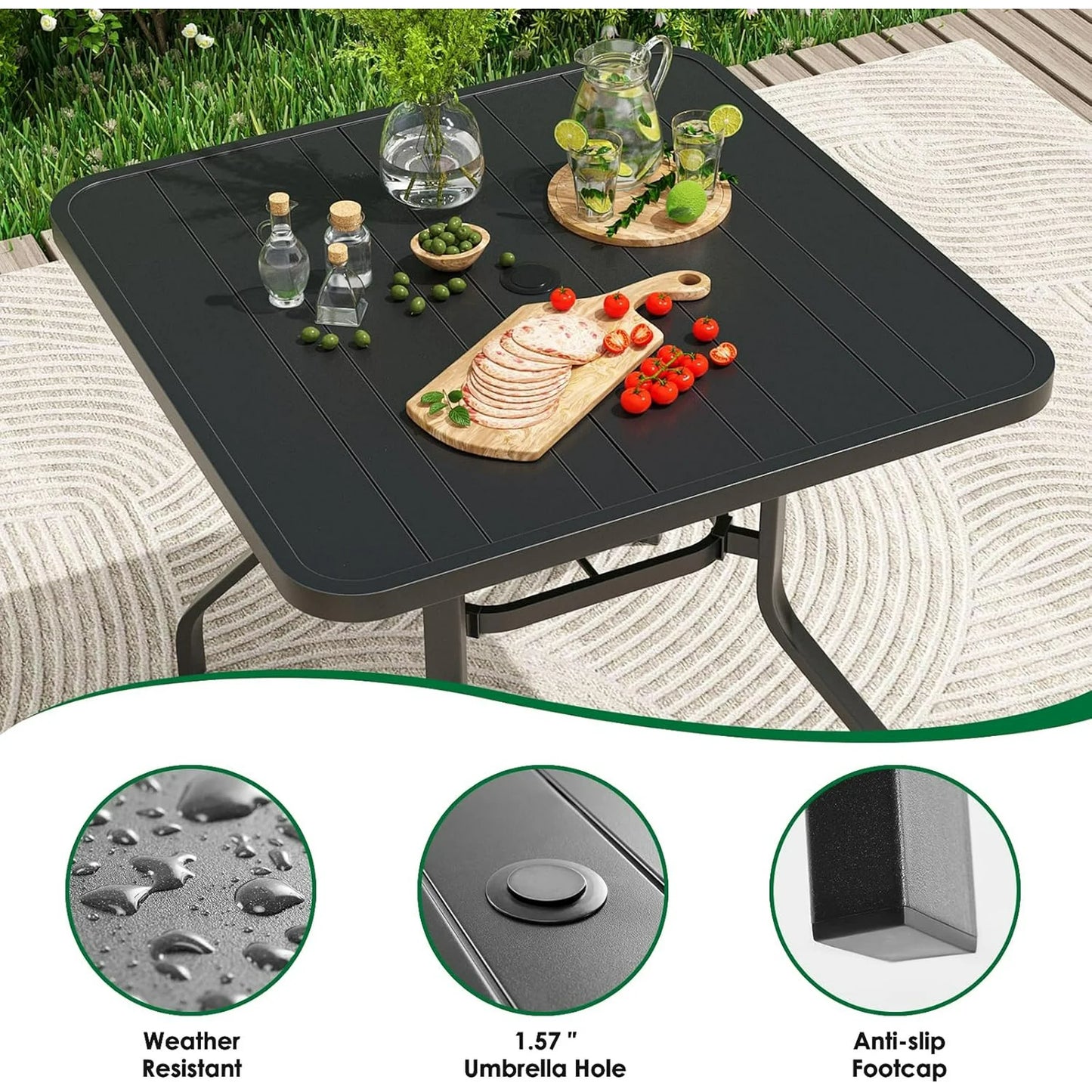 Farini Outdoor Dining Chairs Set, 360°Swivel Patio Dining Chair with Textilene Fabric, Outdoor Metal Armchair All Weather Resistant, Ergonomic Comfort, Perfect for Patio, Backyard, Balcony