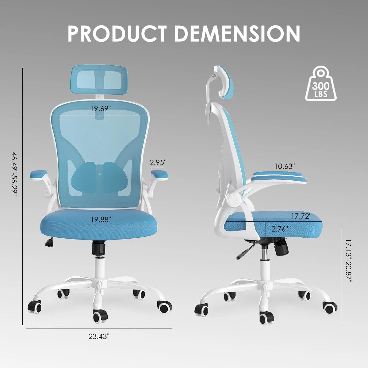Farini Ergonomic Office Chair, Home Office Desk Chair with Headrest, High Back Computer Chair with Armrests and Adjustable Lumbar Support.for Home Office Study Room Bedroom