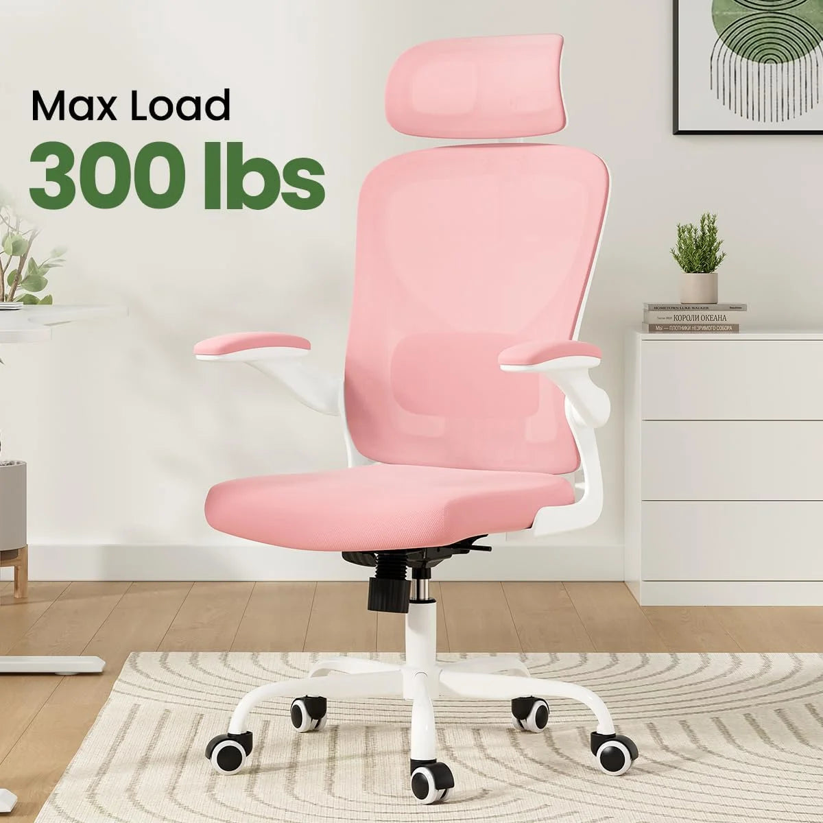 Farini Ergonomic Office Chair,Home Office Desk Chair with Adjustable Lumbar Support and Armrests,Comfy Computer Desk Chair with Headrest,for Home and Office