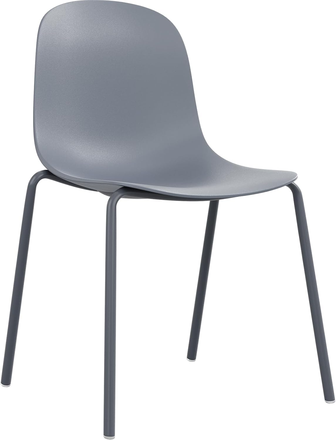 Modern Plastic Stackable Dining Chair Set of 4 with Metal Legs for Indoor or Outdoor