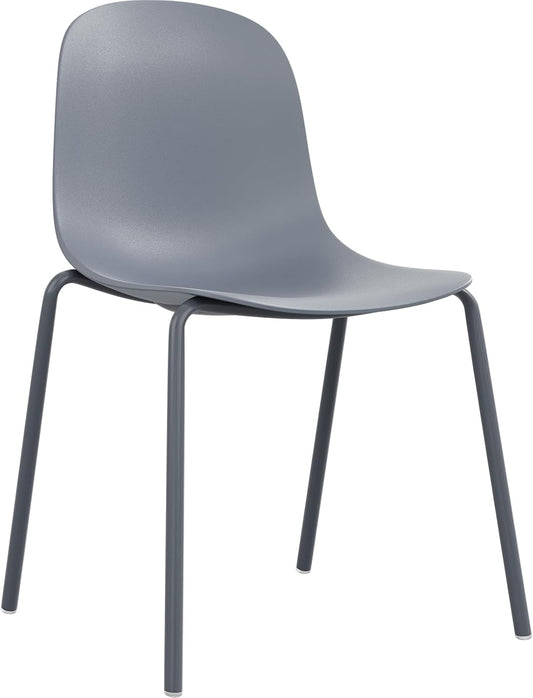 Modern Plastic Stackable Dining Chair Set of 4 with Metal Legs for Indoor or Outdoor