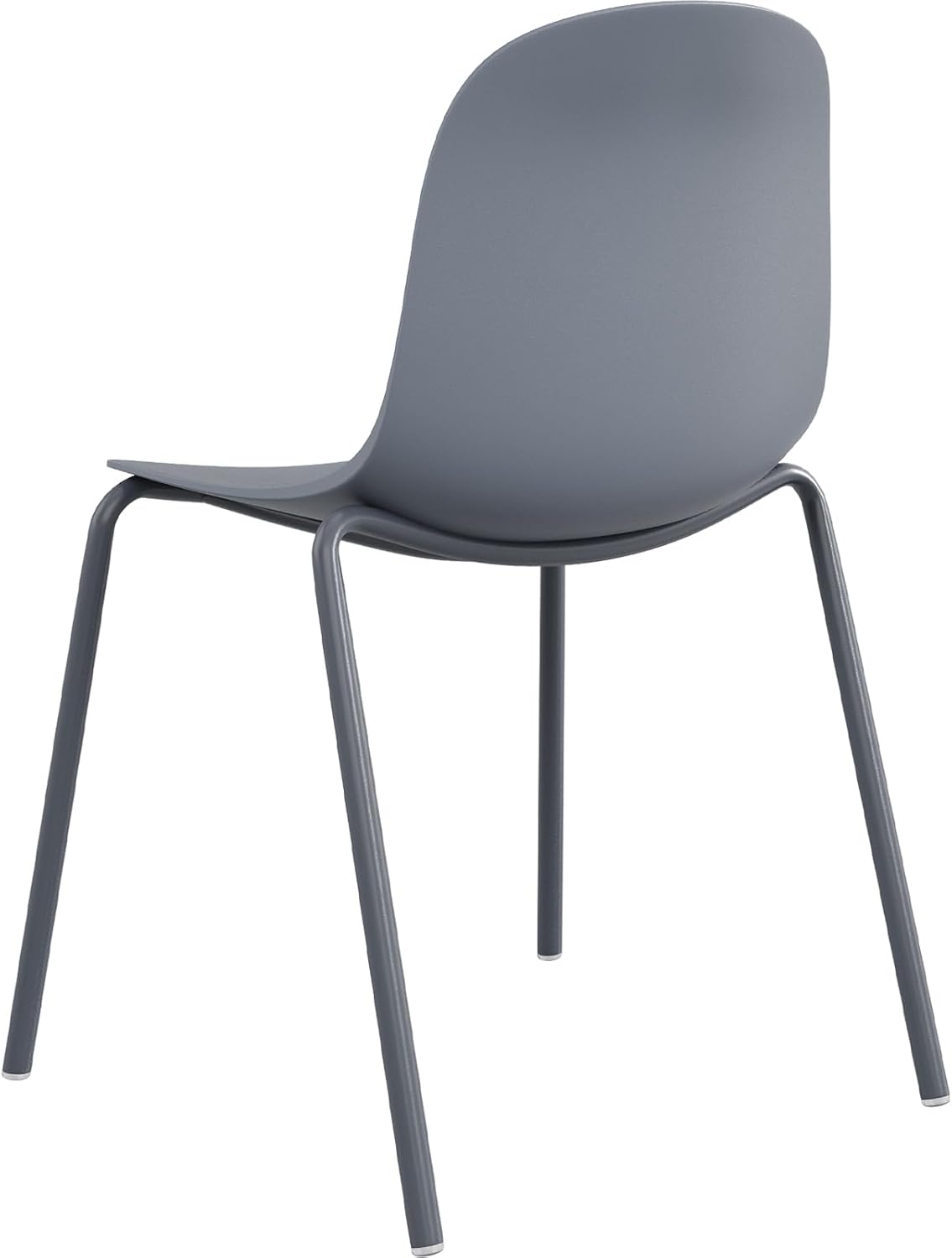Modern Plastic Stackable Dining Chair Set of 4 with Metal Legs for Indoor or Outdoor