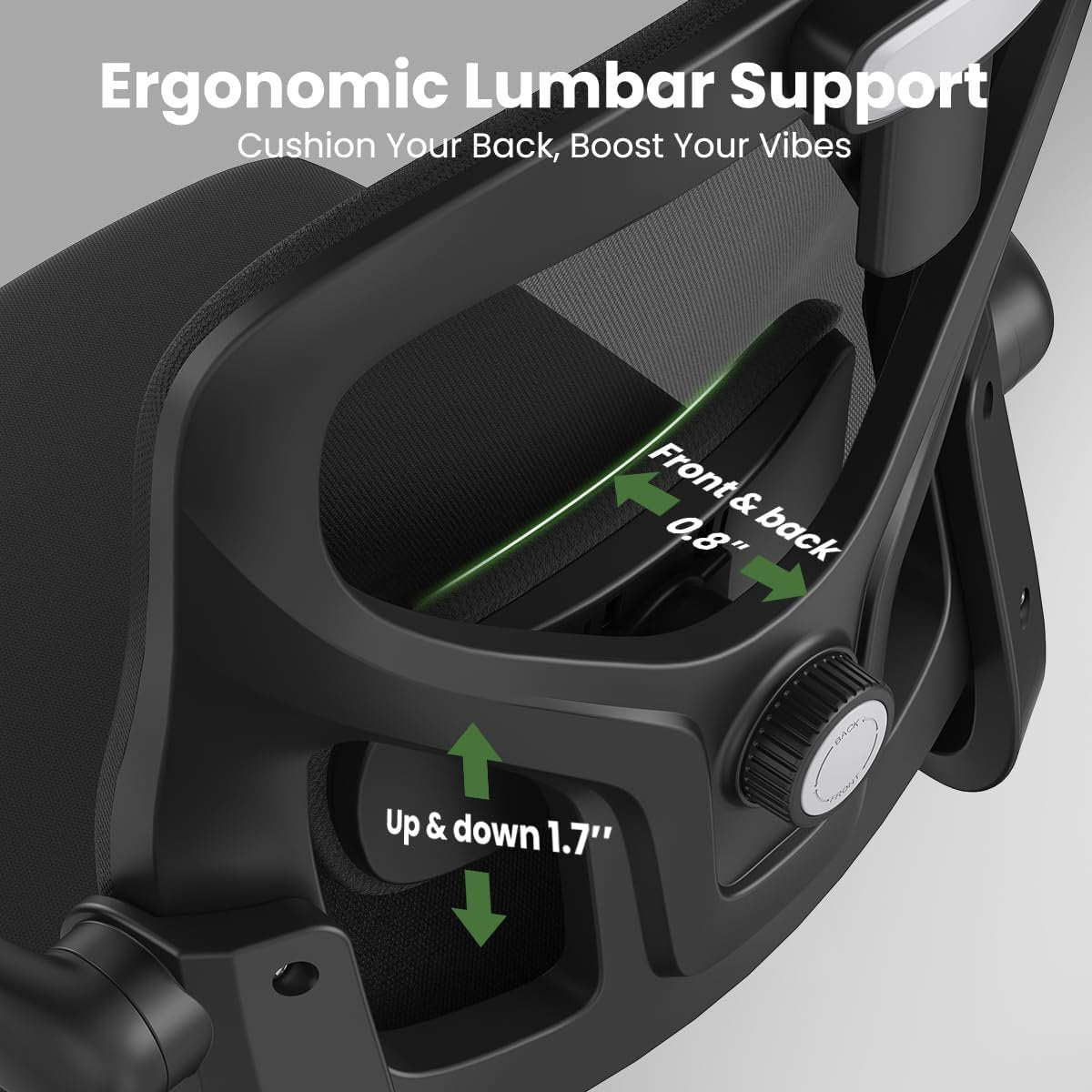 Farini Ergonomic Office Chair,Home Office Desk Chair with Adjustable Lumbar Support and Armrests,Comfy Computer Desk Chair with Headrest,for Home and Office