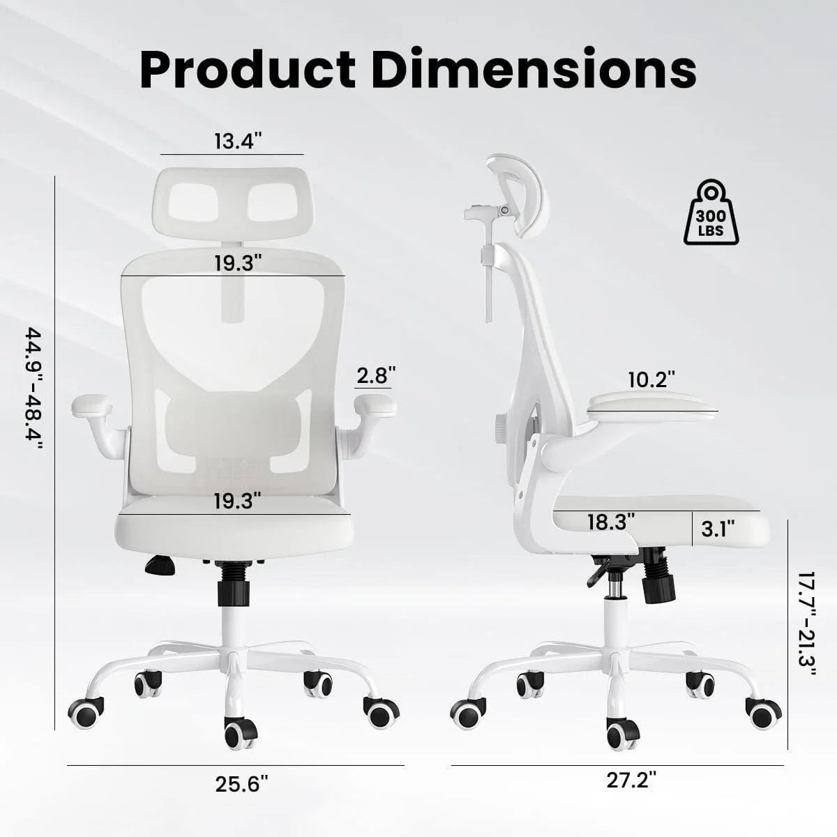 Farini Ergonomic Office Chair,Home Office Desk Chair with Adjustable Lumbar Support and Armrests,Comfy Computer Desk Chair with Headrest,for Home and Office