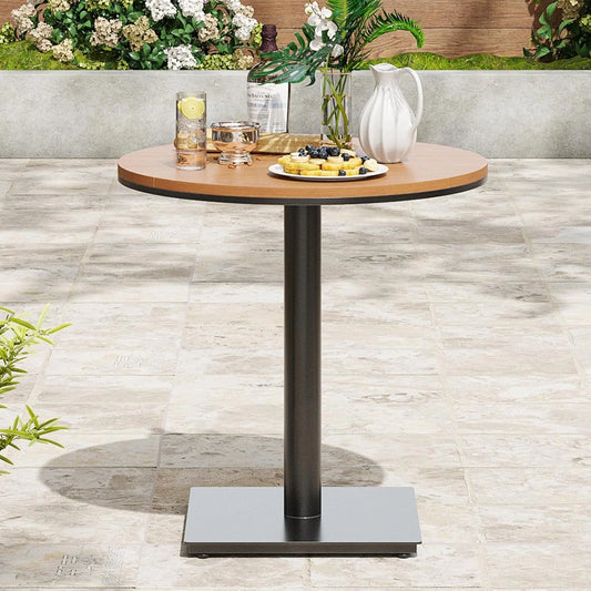 Farini Patio Furniture Table, Outdoor Dining Set of Patio Table, Plastic Wooden Top Outdoor Furniture Table for Lawn, Deck, Backyard, Poolside