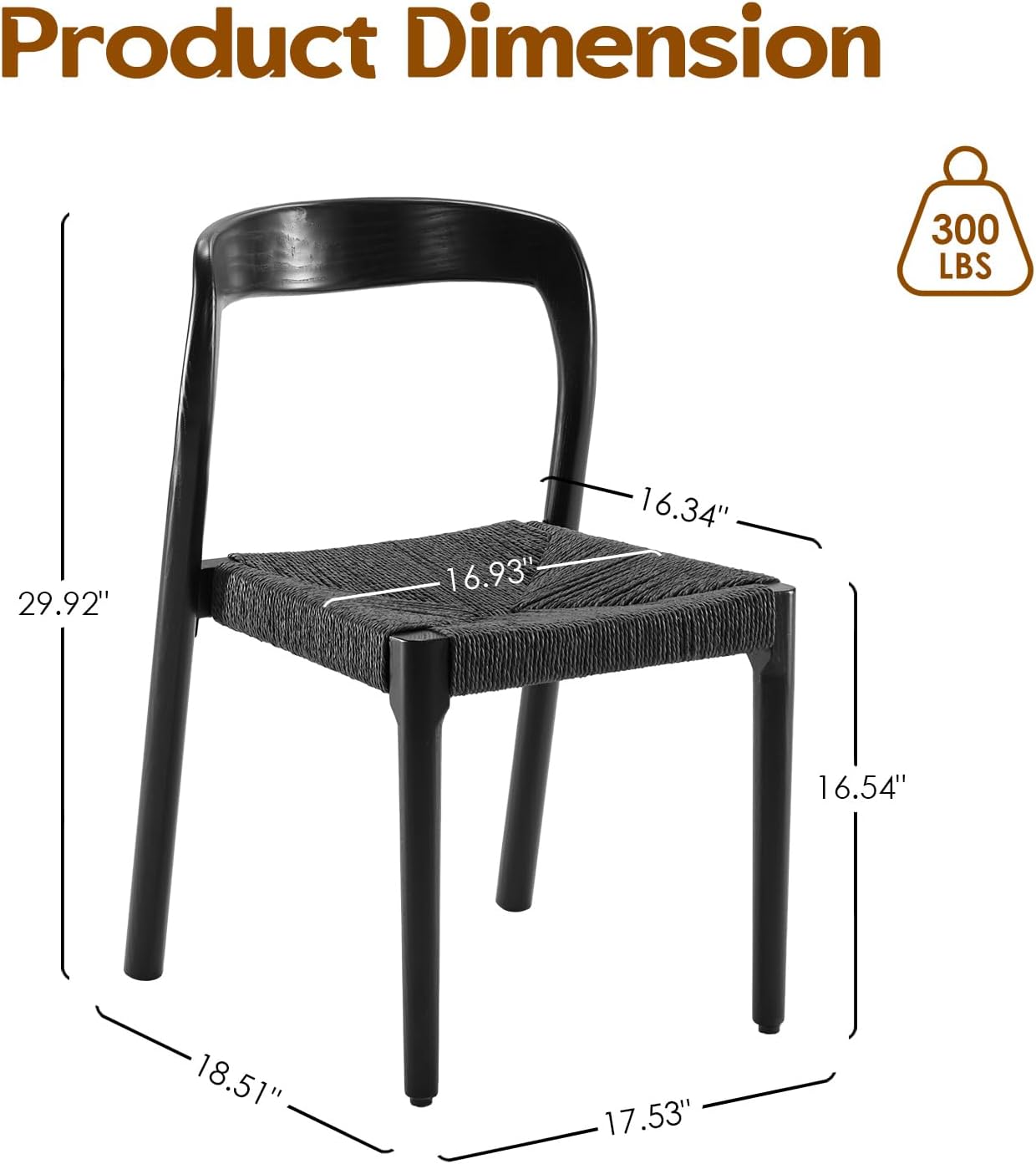 Farini Ash Wood Stackable Dining Chair Mid Century Modern Wooden for Your Room House, Fully Assembled