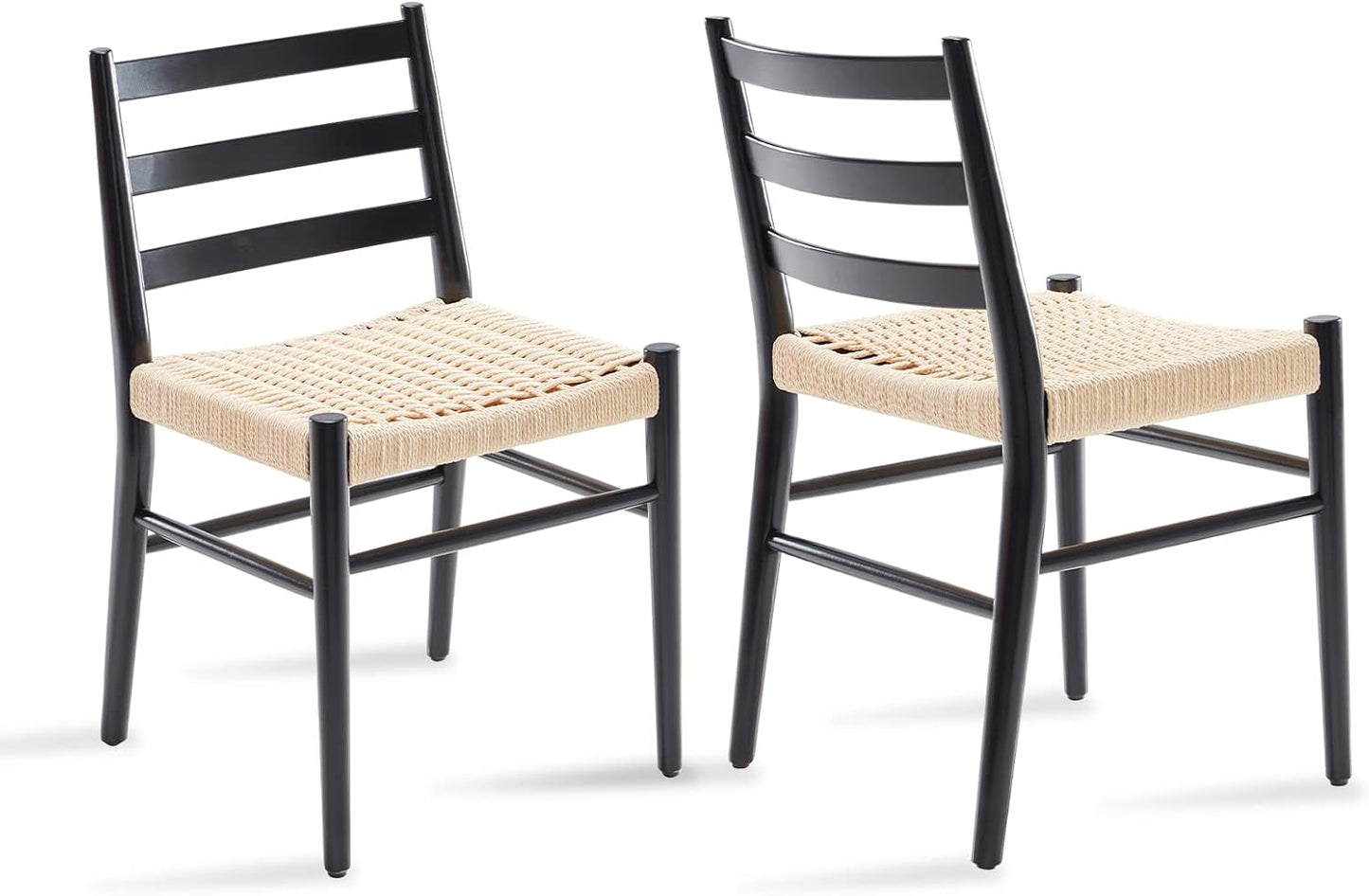 Farini Wood Rattan Dining Room Chairs with Comfortable Woven Seat,Fully-Assembled