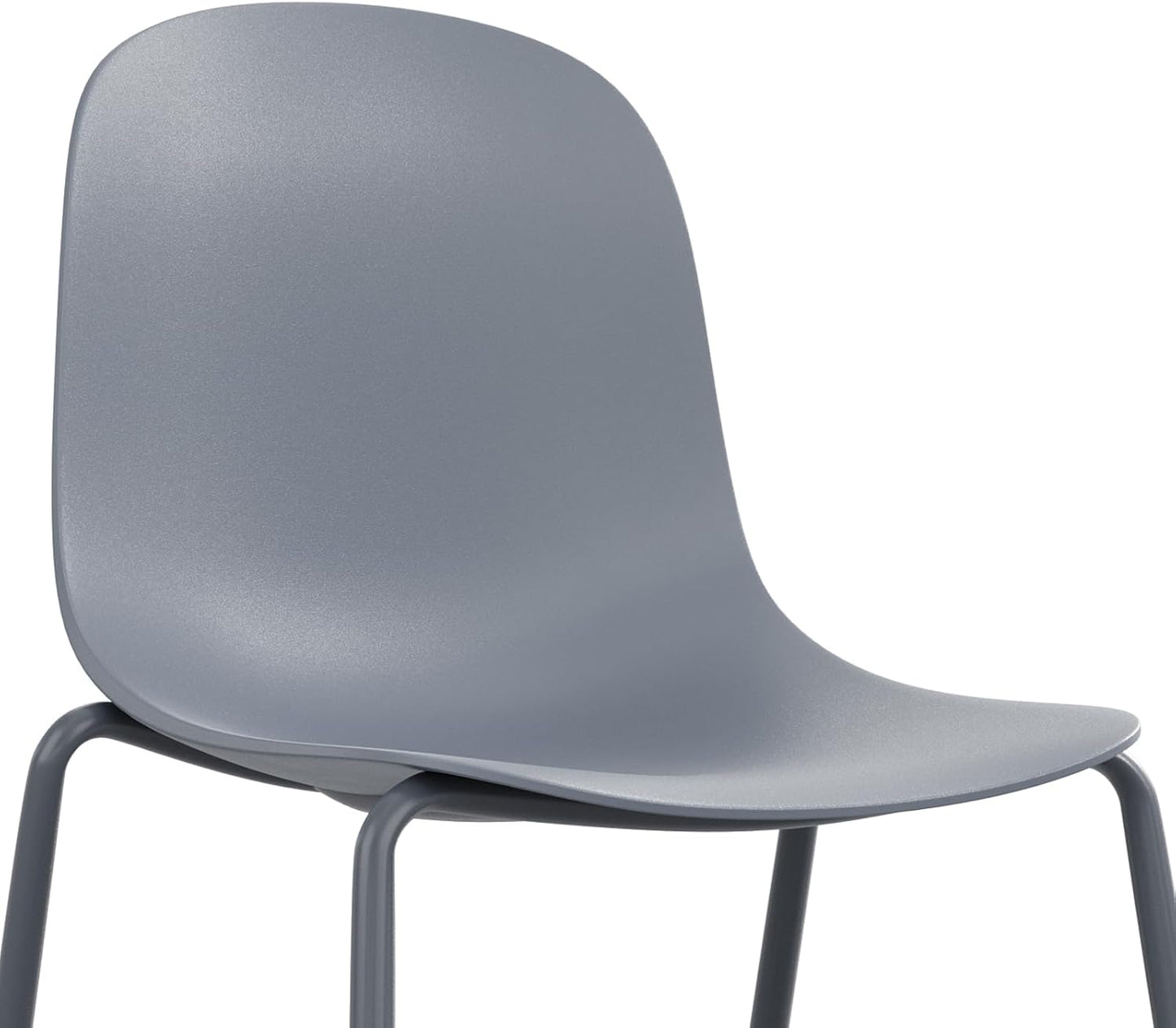 Modern Plastic Stackable Dining Chair Set of 4 with Metal Legs for Indoor or Outdoor