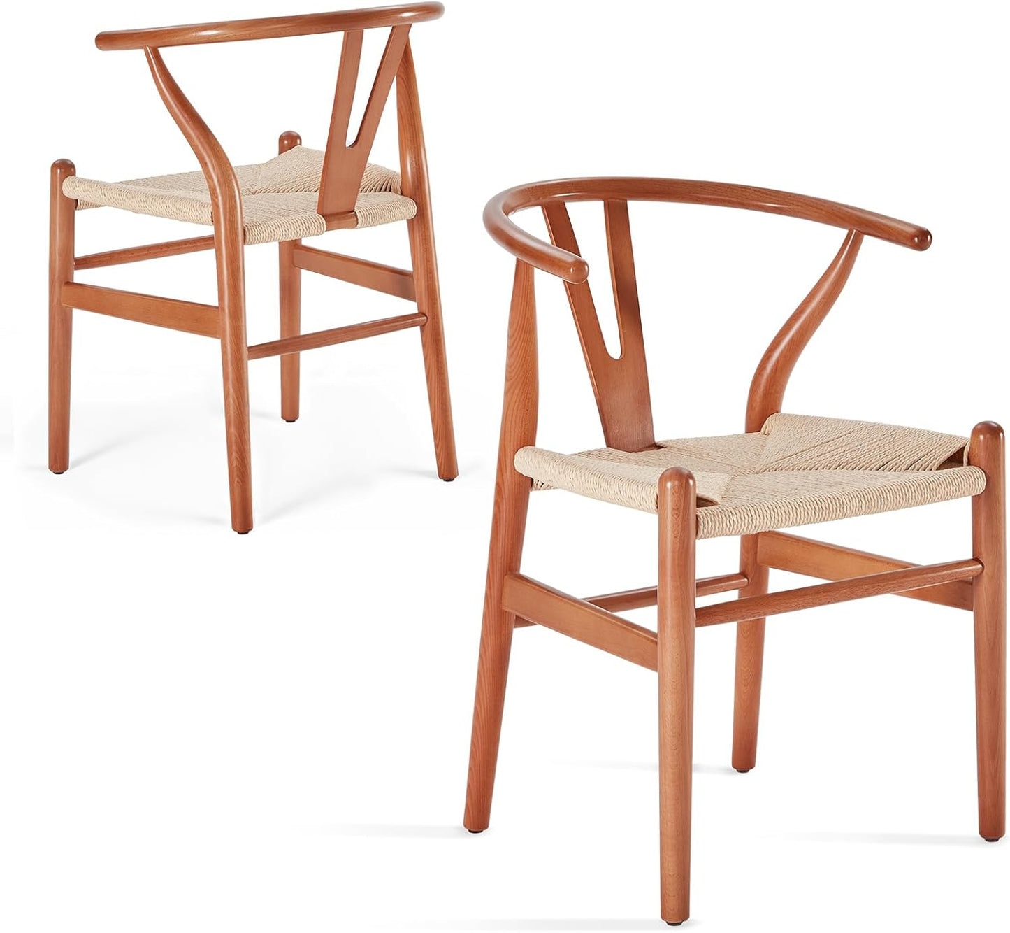 Farini Wood Wishbone Dining Room Chairs Mid Century Modern Wooden for Your Beach House, Fully Assembled