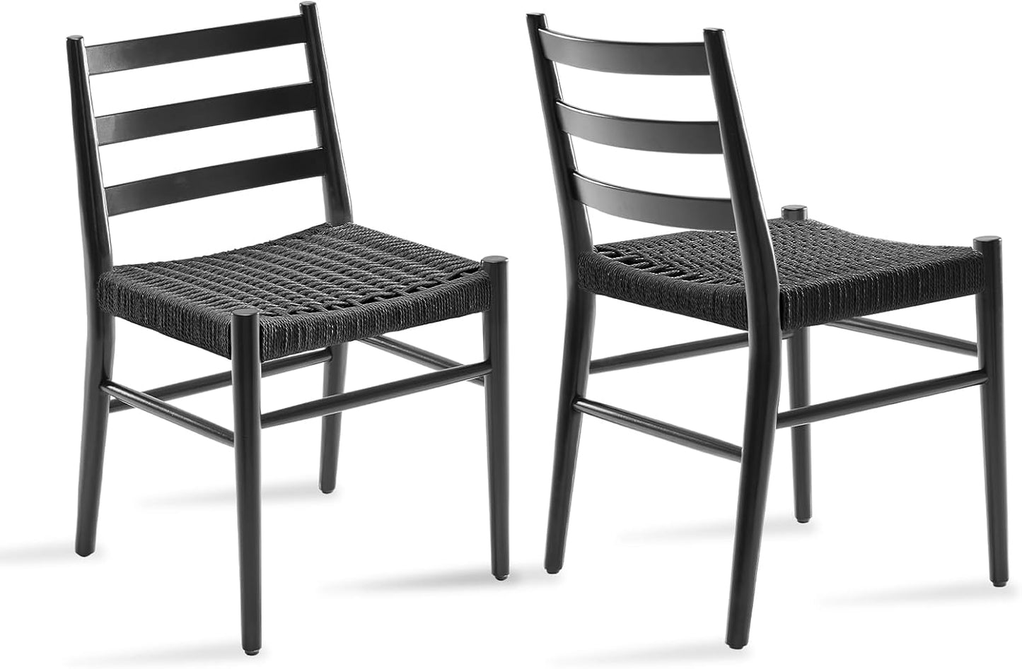Farini Wood Rattan Dining Room Chairs with Comfortable Woven Seat,Fully-Assembled