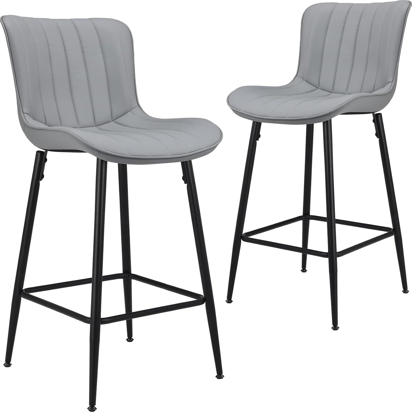 Farini 26 Inch Counter Stools Set of 2, Faux Leather Barstool Modern Counter Chair, Counter Height Bar Stools, Counter Height Stools Barstools for Dining Room Kitchen Islands