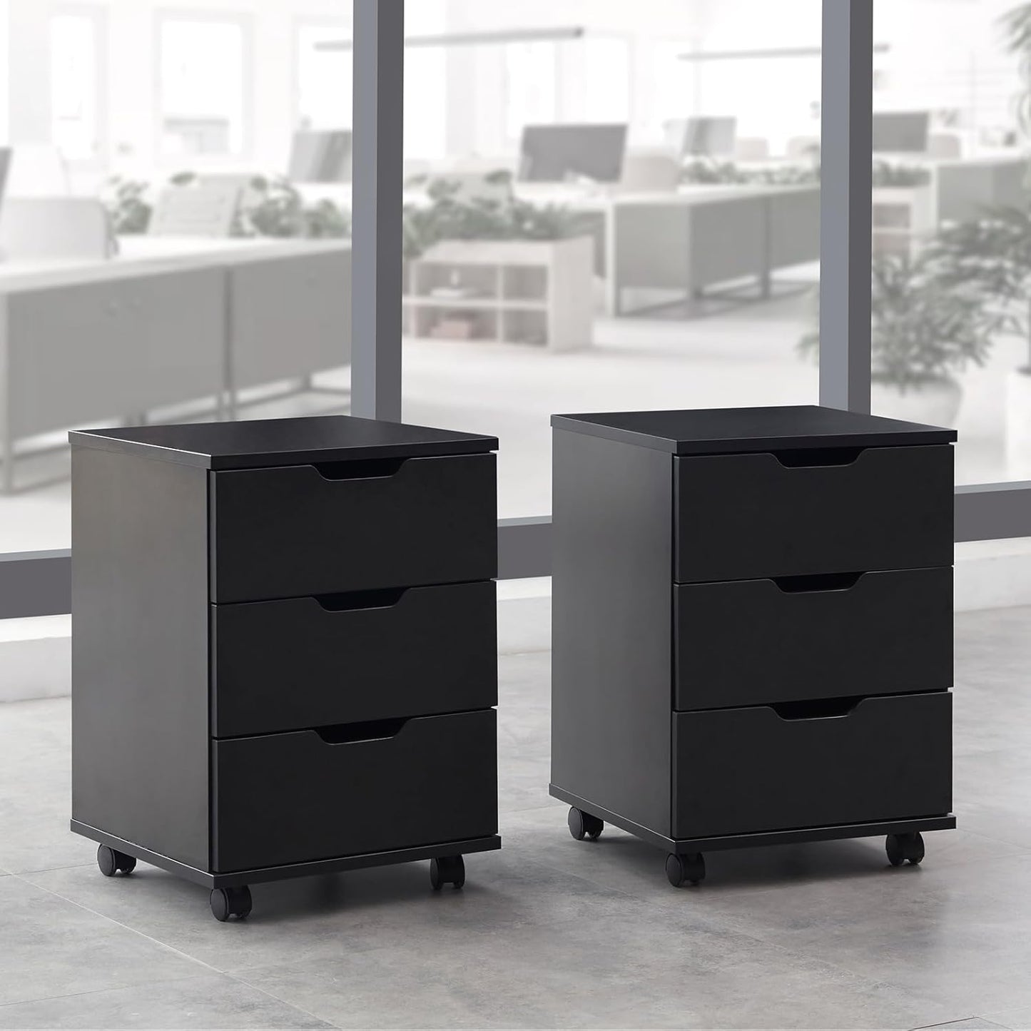 Farini Mobile File Cabinet for Home Office, 3-Drawer Wooden File Cabinet, Perfect for Under Desk Storage