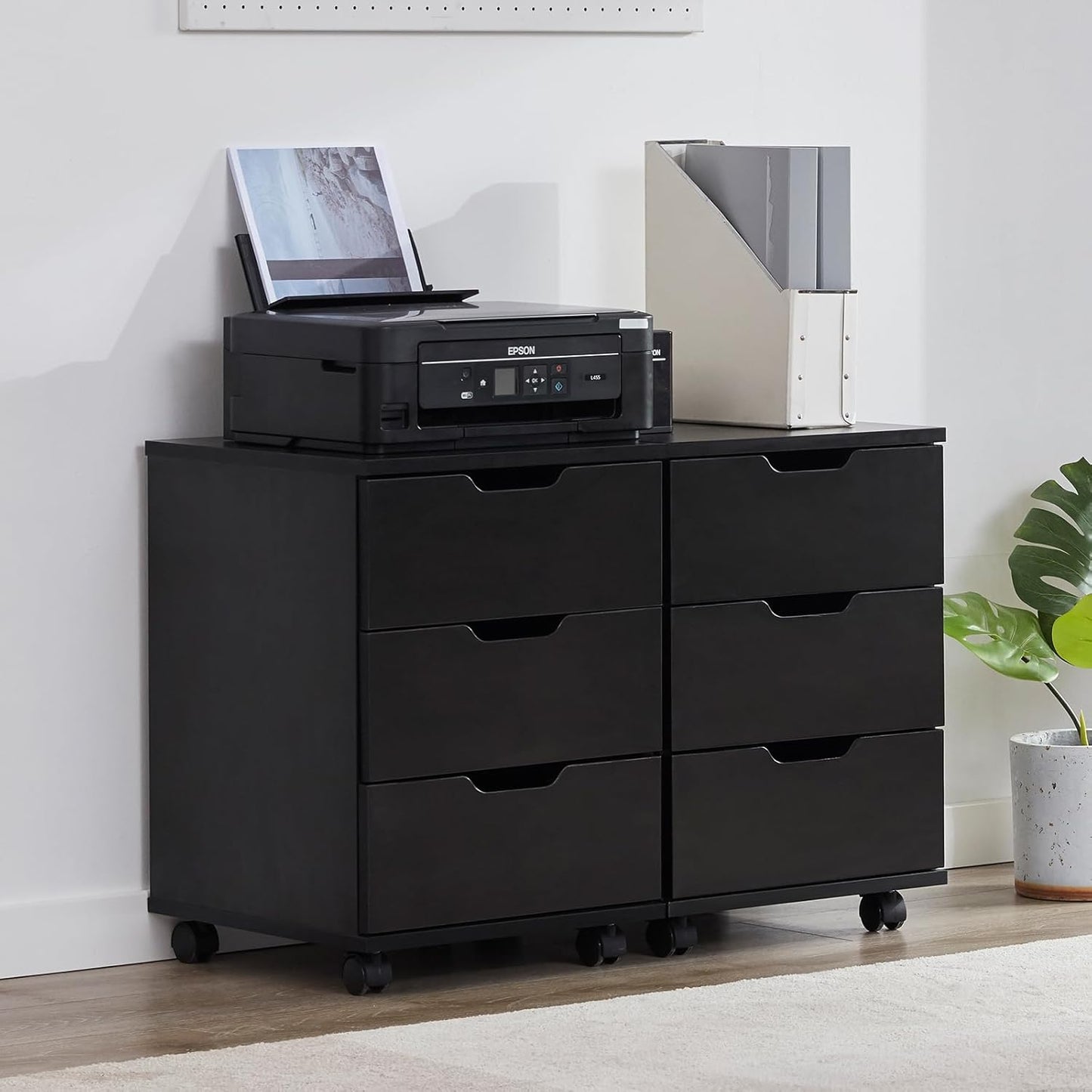 Farini Mobile File Cabinet for Home Office, 3-Drawer Wooden File Cabinet, Perfect for Under Desk Storage