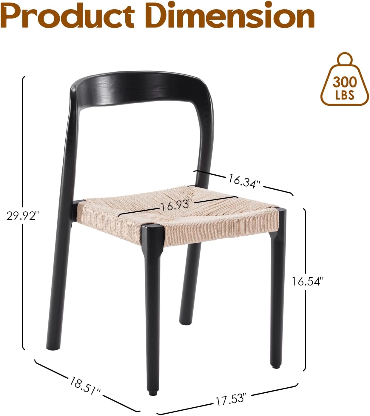 Farini Ash Wood Stackable Dining Chair Mid Century Modern Wooden for Your Room House, Fully Assembled
