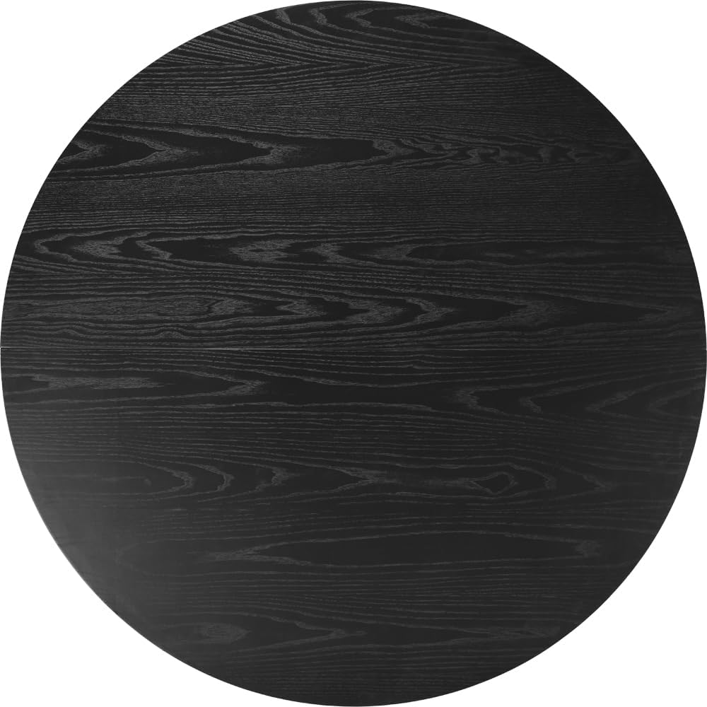 Farini 47.2" Solid Wood Round Dining Kitchen Table for 4-6 People with Intersecting Pedestal Base