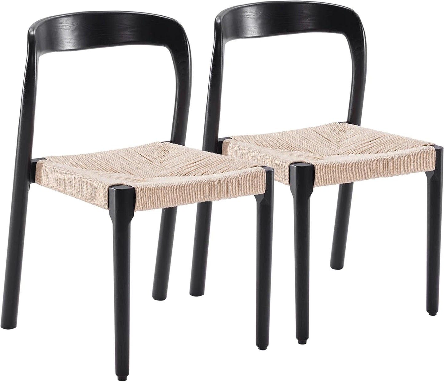 Farini Ash Wood Stackable Dining Chair Mid Century Modern Wooden for Your Room House, Fully Assembled
