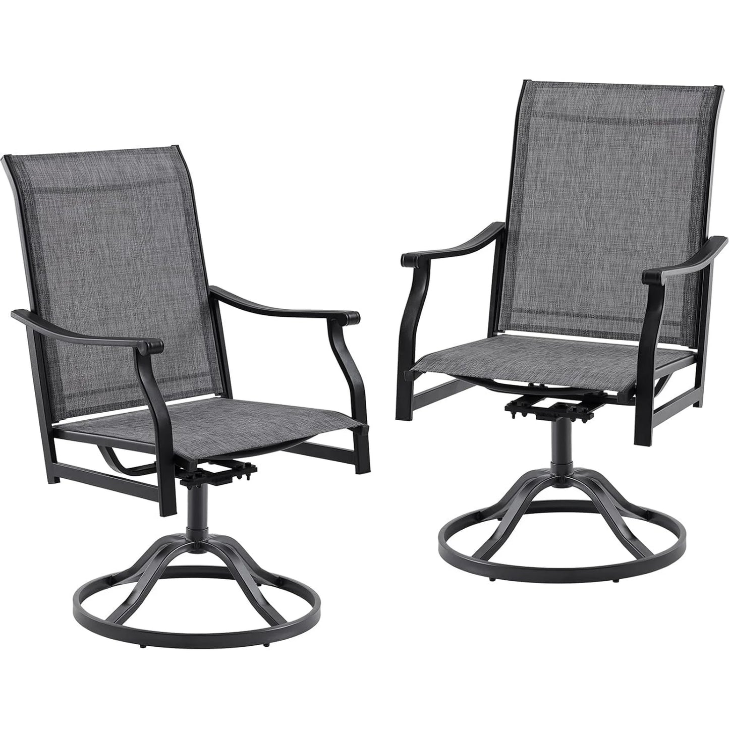 Farini Outdoor Dining Chairs Set, 360°Swivel Patio Dining Chair with Textilene Fabric, Outdoor Metal Armchair All Weather Resistant, Ergonomic Comfort, Perfect for Patio, Backyard, Balcony