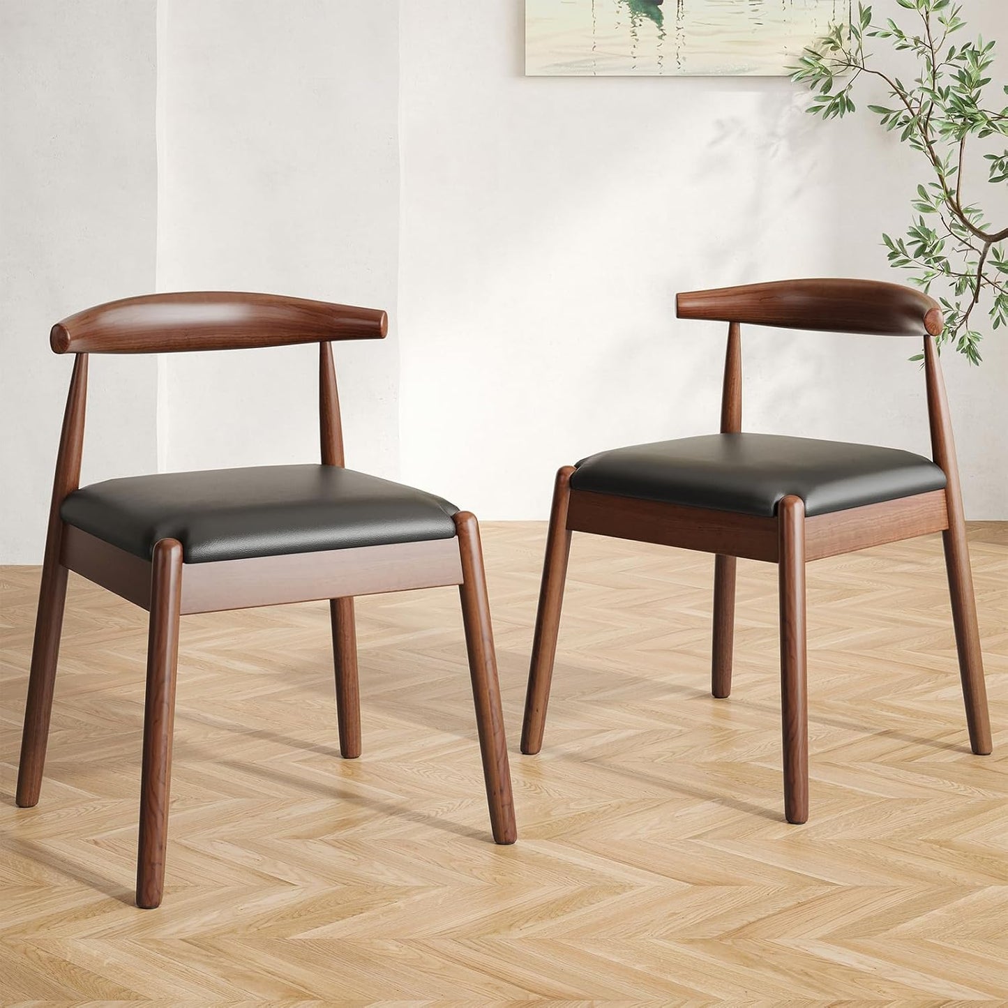 Farini Dining Chairs Set of 2, Mid Century Modern Kitchen & Dining Room Chairs for Dining Room,Dining Table Chairs with Solid Wood Legs