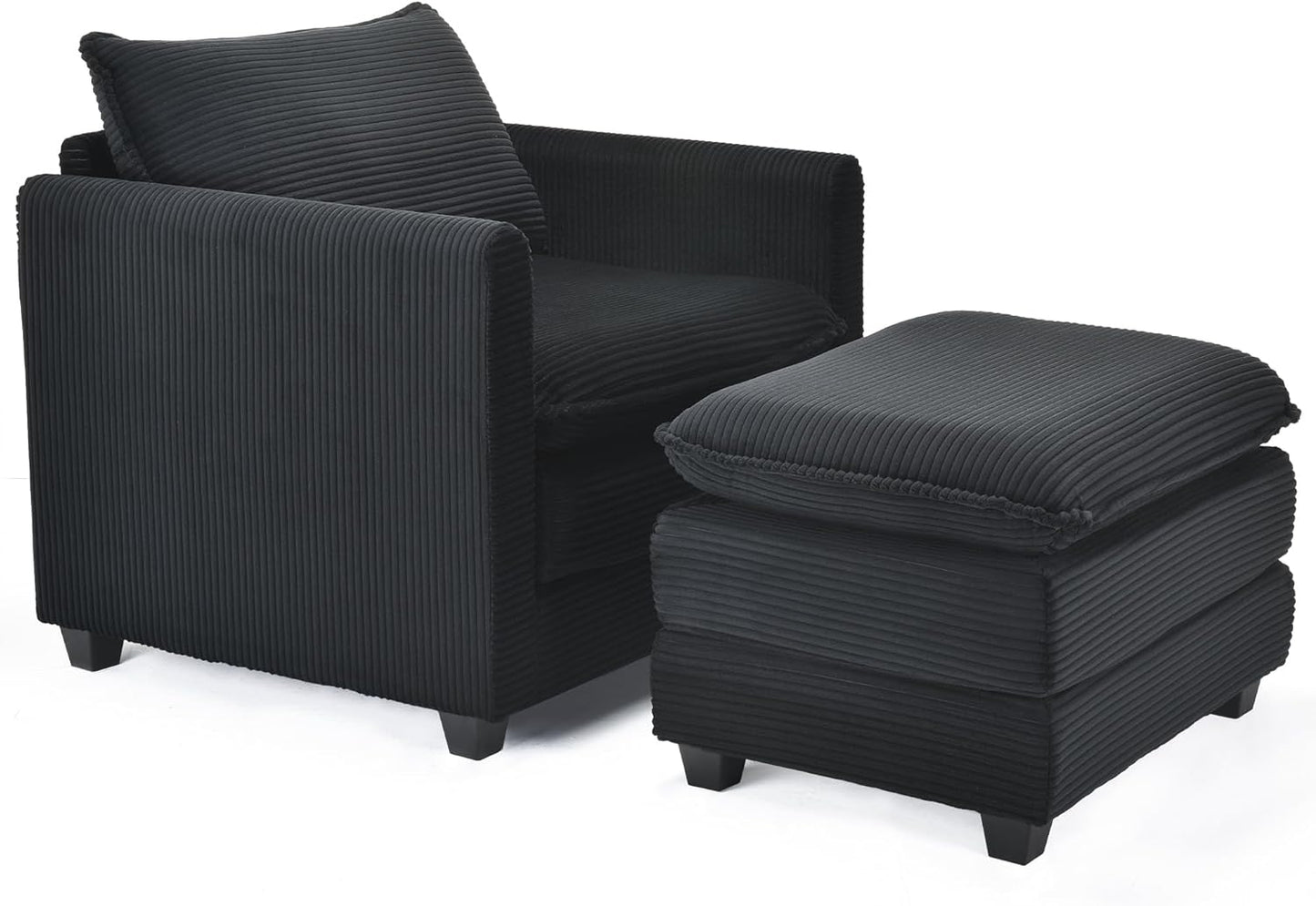 Farini Comfy Accent Lounge Reading Chair with Ottoman for Living Room Bedroom