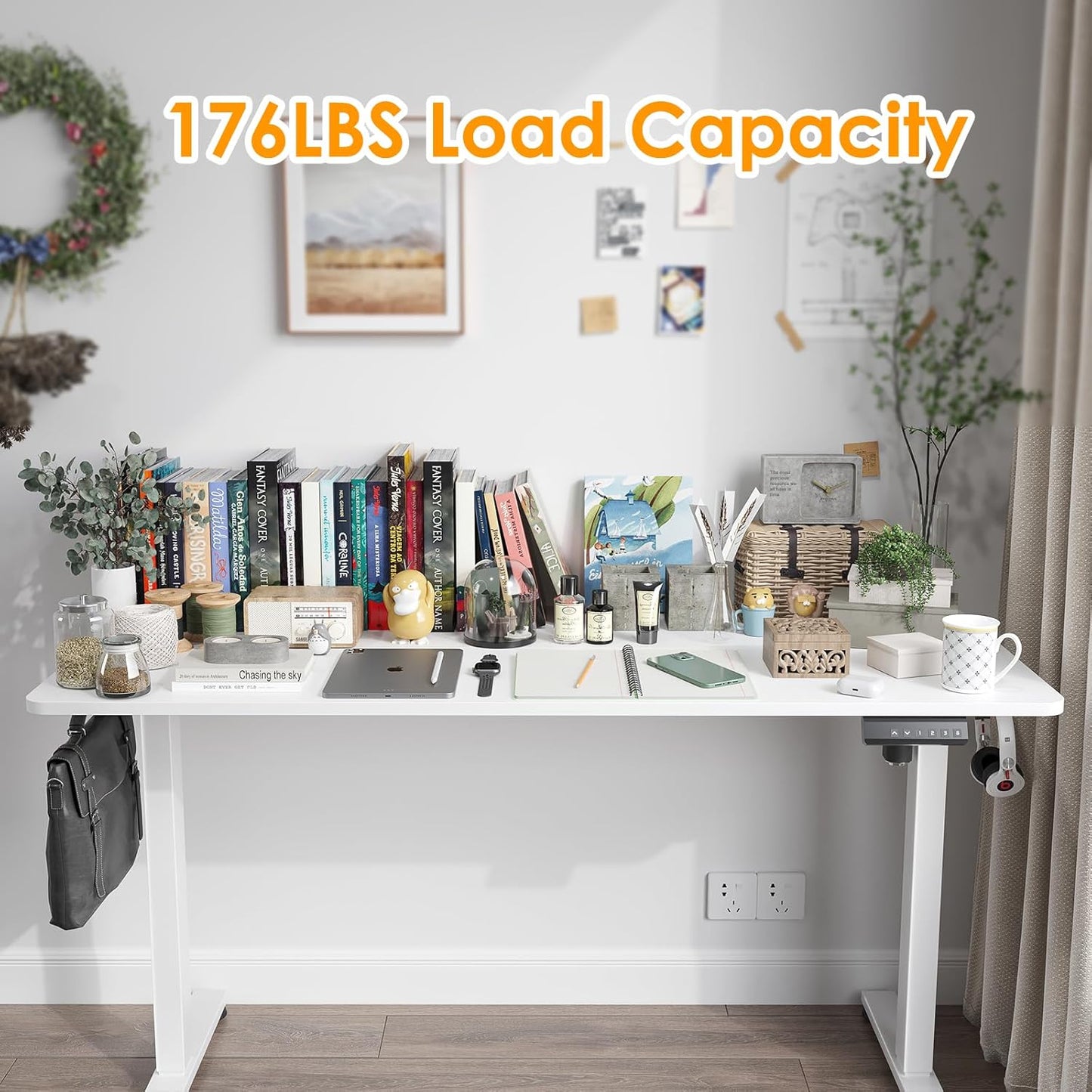 Farini Electric Standing Desk Adjustable Height Sit Stand Home Office Desk with Splice Board