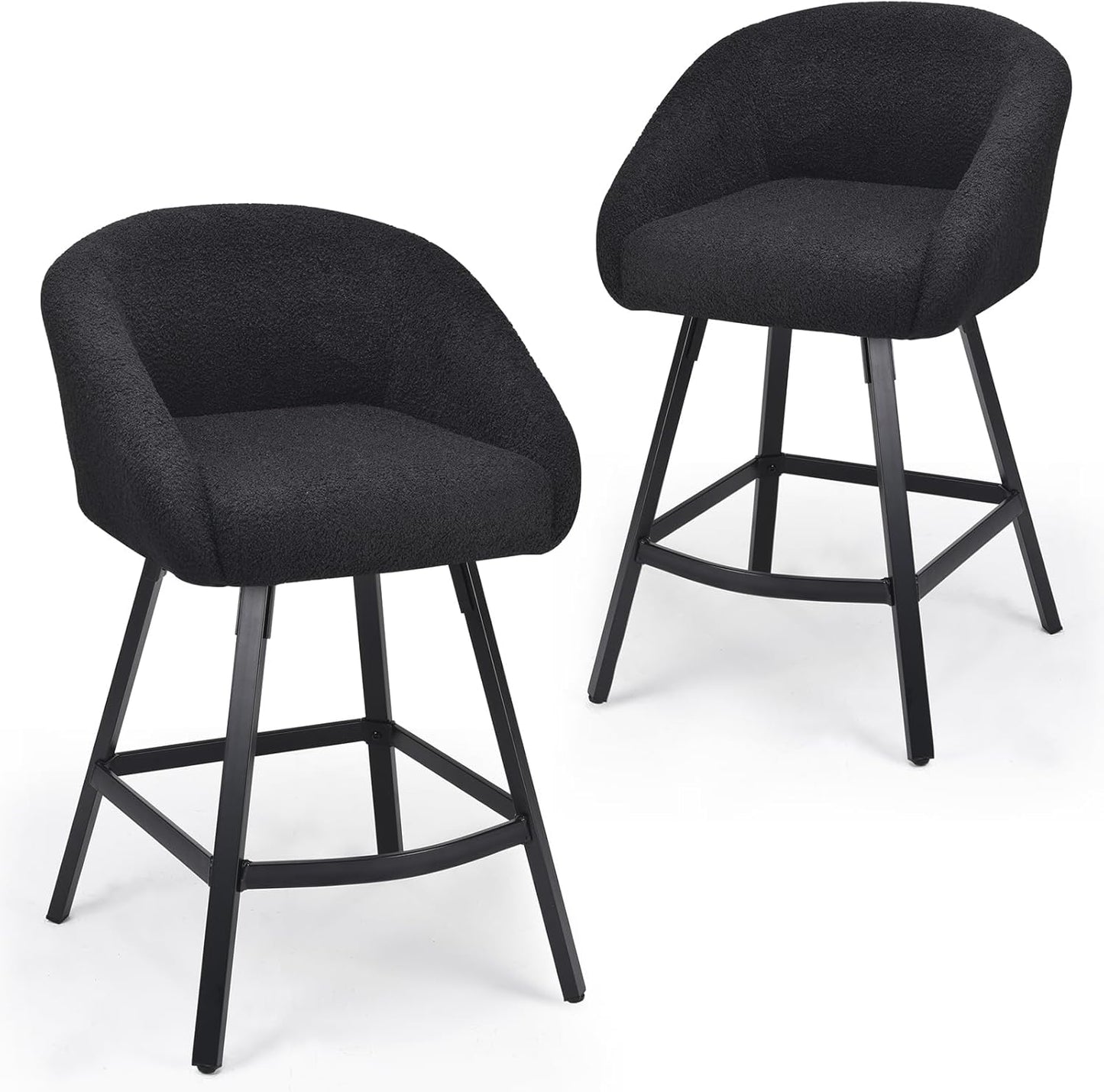 Farini Bar Stools Set of 2 or 4,Upholstered Bar Stool with Back, 27 inch Height Counter Height Barstools for Home Kitchen Island