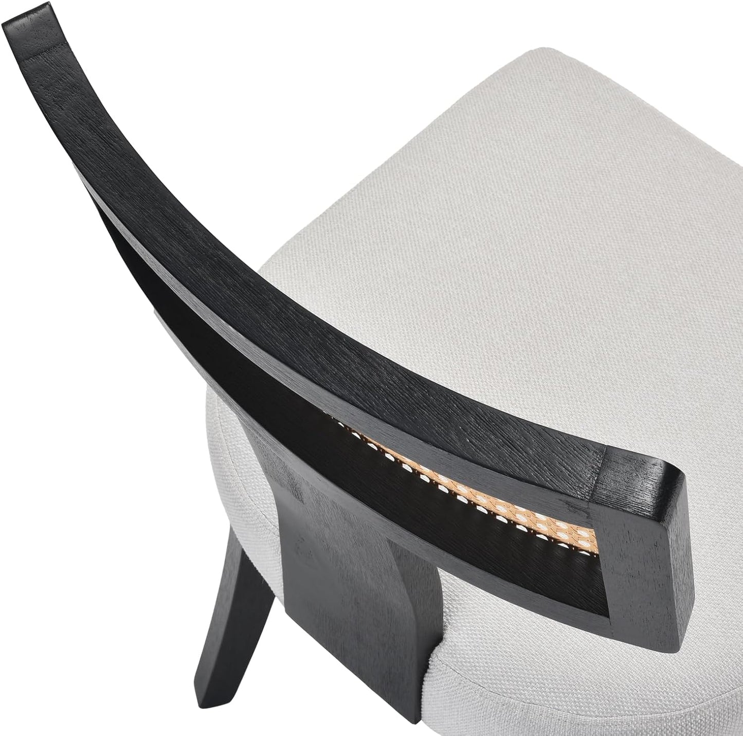 Upholstered Armless Dining Table Chairs Set with Hardwood Frame Curved Backrest for Kitchen Room