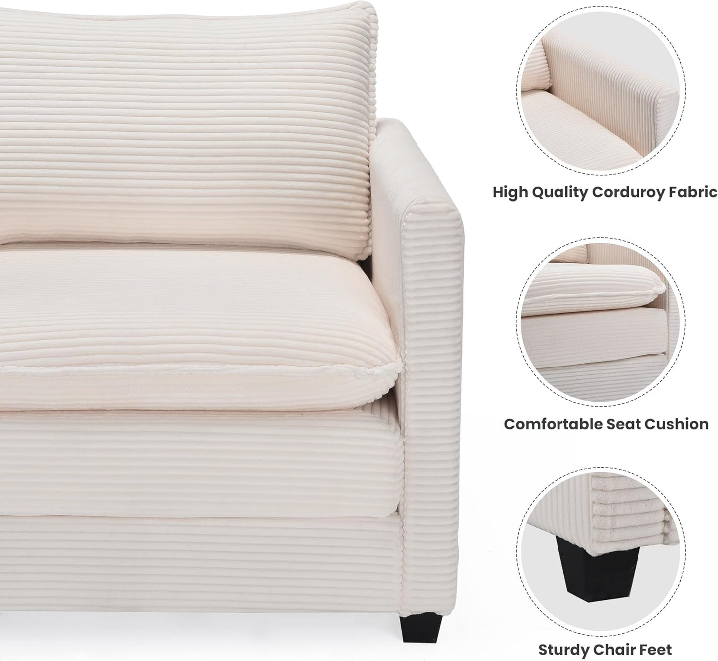 Farini Comfy Accent Lounge Reading Chair with Ottoman for Living Room Bedroom